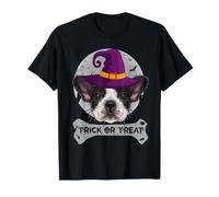 Witch French Bulldog Trick Or Treat Funny Dog Halloween Camiseta