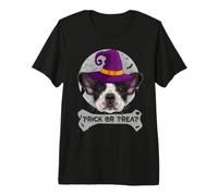 Witch French Bulldog Trick Or Treat Funny Dog Halloween Camiseta Premium