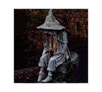 Witch Garden Lamp Halloween Decorations Witch Ghoul Statue Solar Lamp Garden Sculpture Waterproof