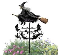 Witch Garden Wind Spinner - 120cm Metal Outdoor Halloween Windmill