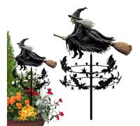 Witch Garden Wind Spinner - Bat Pinwheel Stake | Weather Resistant 47in