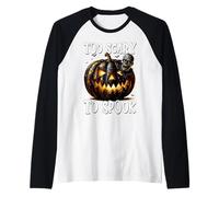 Witch Halloween Skull Pumpkin Face Is Too Scary To Spook Camiseta Manga Raglan
