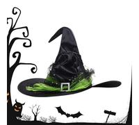 Witch Hat - Halloween Witches Hats | Black Witch Hat | Women Costume Accessory | Adjustable Fit With Classic Design For Cosplay Party Costumes Decoration Carnivals Accessories Outdoor Indoor Adult