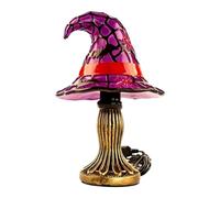 Witch Hat Lamp - Resin Material 20x11.5x6.5cm Colorful Glass Style Light With Wired Switch - Halloween Decorative Night Lamp - Festive Atmosphere Lighting For Bedroom Shelf Desk And Home Decor