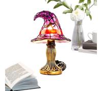 Witch Hat Lamp - Stained Resin Lighting Fixture, Halloween Ambient Desk Illumination | Accent Artistic Mood Light Ornament For Thanksgiving Holiday Birthday Party Office Car Interior Decoration Use