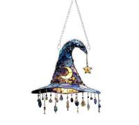 Witch Hat Ornament, Small 2D Acrylic Halloween Decor, Lightweight Sturdy Design, Easy to Swing and Reuse for Window, Porch, Fireplace, Garden, Yard, Door, Indoor, Patio, Car, Balcony
