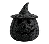 Witch Hat Pumpkin Basket, Decorative Woven Holder, Halloween Home Accent