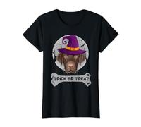 Witch Labrador Retriever Trick Or Treat Funny Dog Halloween Camiseta gráfica económica, Mujer, Negro, XS