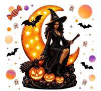 Witch Lamp | Spooky Resin Decorative Atmosphere Light Decor | Halloween Amb