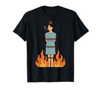 Witch Lighting Cigarette with Flames Occult Unholy Funny Camiseta