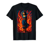 Witch Lighting Cigarette with Flames Occult Unholy Funny Camiseta