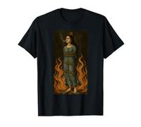 Witch Lighting Cigarette with Flames Occult Unholy Funny Camiseta