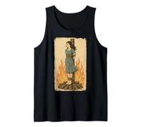 Witch Lighting Cigarette with Flames Occult Unholy Funny Camiseta sin Mangas