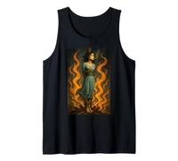 Witch Lighting Cigarette with Flames Occult Unholy Funny Camiseta sin Mangas