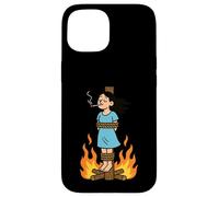 Witch Lighting Cigarette with Flames Occult Unholy Funny Carcasa para iPhone 15