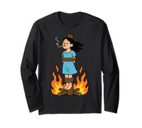 Witch Lighting Cigarette with Flames Occult Unholy Funny Manga Larga