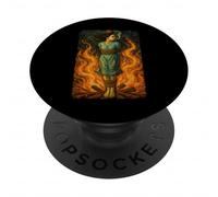 Witch Lighting Cigarette with Flames Occult Unholy Funny PopSockets PopGrip Adhesivo