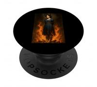 Witch Lighting Cigarette with Flames Occult Unholy Funny PopSockets PopGrip Adhesivo