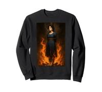 Witch Lighting Cigarette with Flames Occult Unholy Funny Sudadera