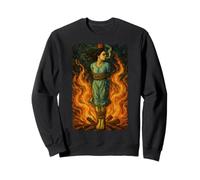 Witch Lighting Cigarette with Flames Occult Unholy Funny Sudadera