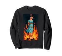 Witch Lighting Cigarette with Flames Occult Unholy Funny Sudadera