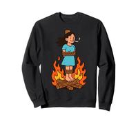 Witch Lighting Cigarette with Flames Occult Unholy Funny Sudadera