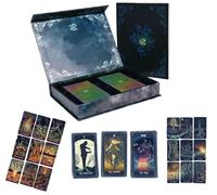 Witch Mirra Visions: Tarot lenticular y baraja de oráculo con imágenes en movimiento, tarjetas de tarot de vidrieras, 79 tarjetas animadas para caminos pasados/presentes/futuros, juego de regalo de