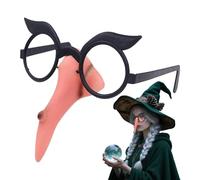 Witch Nose Glasses, Halloween Costume Props, Funny Makeup Accessories, Lightweight Design, 1 Size Fits Most, for Dress Up, Masquerade, Birthday Party, Christmas Event, Holiday Gathering, Black