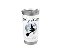 Witch on a Broom Vaso térmico de acero inoxidable de doble pared