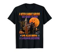 Witch On Wine Ella Necesita un Perro Labrador Retriever Camiseta gráfica económica