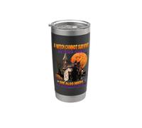 Witch On Wine She Needs A Dalmatian Dog Halloween Costume Vaso térmico de acero inoxidable de doble pared