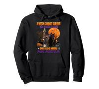 Witch On Wine She Needs An Akita Dog Halloween Costume Sudadera con Capucha