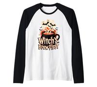 Witch’s Brew First Coffee Witches Halloween Camiseta Manga Raglan