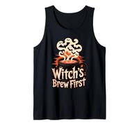 Witch’s Brew First Coffee Witches Halloween Camiseta sin Mangas
