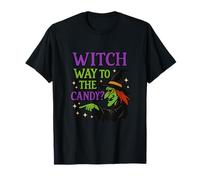 Witch Way To The Candy - Gráfico Espeluznante de Halloween Camiseta