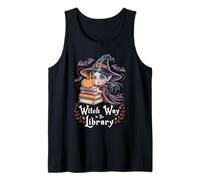 Witch Way to The Library Halloween Bibliotecario Bookworm Camiseta sin Mangas