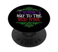 Witch Way To The Red Wine - Bebe Vino para Halloween Divertido PopSockets PopGrip Adhesivo