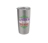 Witch Way To The Red Wine - Bebe vino para Halloween divertido Vaso térmico de acero inoxidable de doble pared
