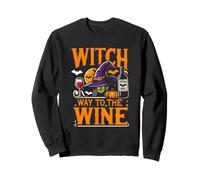 Witch Way To The Wine Disfraz de Halloween Temporada Espeluznante Sudadera
