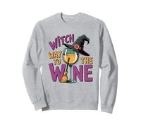 Witch Way To The Wine Divertido Juego de Palabras de Halloween Sudadera