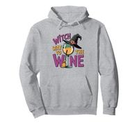 Witch Way To The Wine Divertido Juego de Palabras de Halloween Sudadera con Capucha