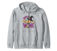 Witch Way To The Wine Divertido Juego de Palabras de Halloween Sudadera con Capucha