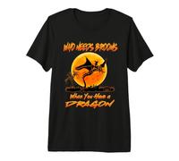 Witch Who Needs Brooms When You Have A Dragon Halloween Camiseta Premium