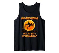 Witch Who Needs Brooms When You Have A Dragon Halloween Camiseta sin Mangas