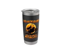 Witch Who Needs Brooms When You Have A Motorcycle Halloween Vaso térmico de acero inoxidable de doble pared