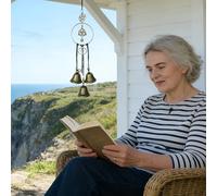 Witches Bells - Iron,Rustic Wind Chimes Ornament Decor, Textured Artistry | Multi Uses,Witch Bells,for Halloween Christmas Fall Thanksgiving Porch Wall Kitchen Office Home Tree