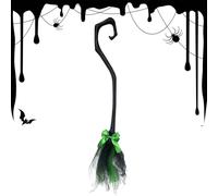 Witches Broom Halloween Decor | 37 in Witch Broom for Kids,with Ribbon Portable Wall Outdoor Front Yard Indoor Home Door Decorations for Festive Display