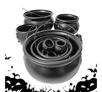 Witches Cauldron - Juego de cuencos de Halloween | Decorative Storage Bucket For Treats | Festive Holiday Party Decor With Classic Cauldron Design Gabinete Tabletop Desktop Boys Girls Kids Trick Gold