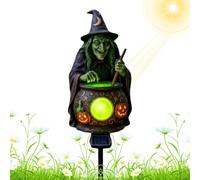 Witches Cauldron Light - 23x15cm 9x6in Solar Powered Halloween Witch