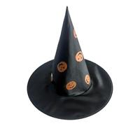 Witches Hat - Elphaba Hat | Accesorios para las brujas mujeres | Polyester Women Halloween puntiaguda Black Witch Hatt Women's Costume Witches Hatt con motivo de calabaza para fiestas de Halloween
